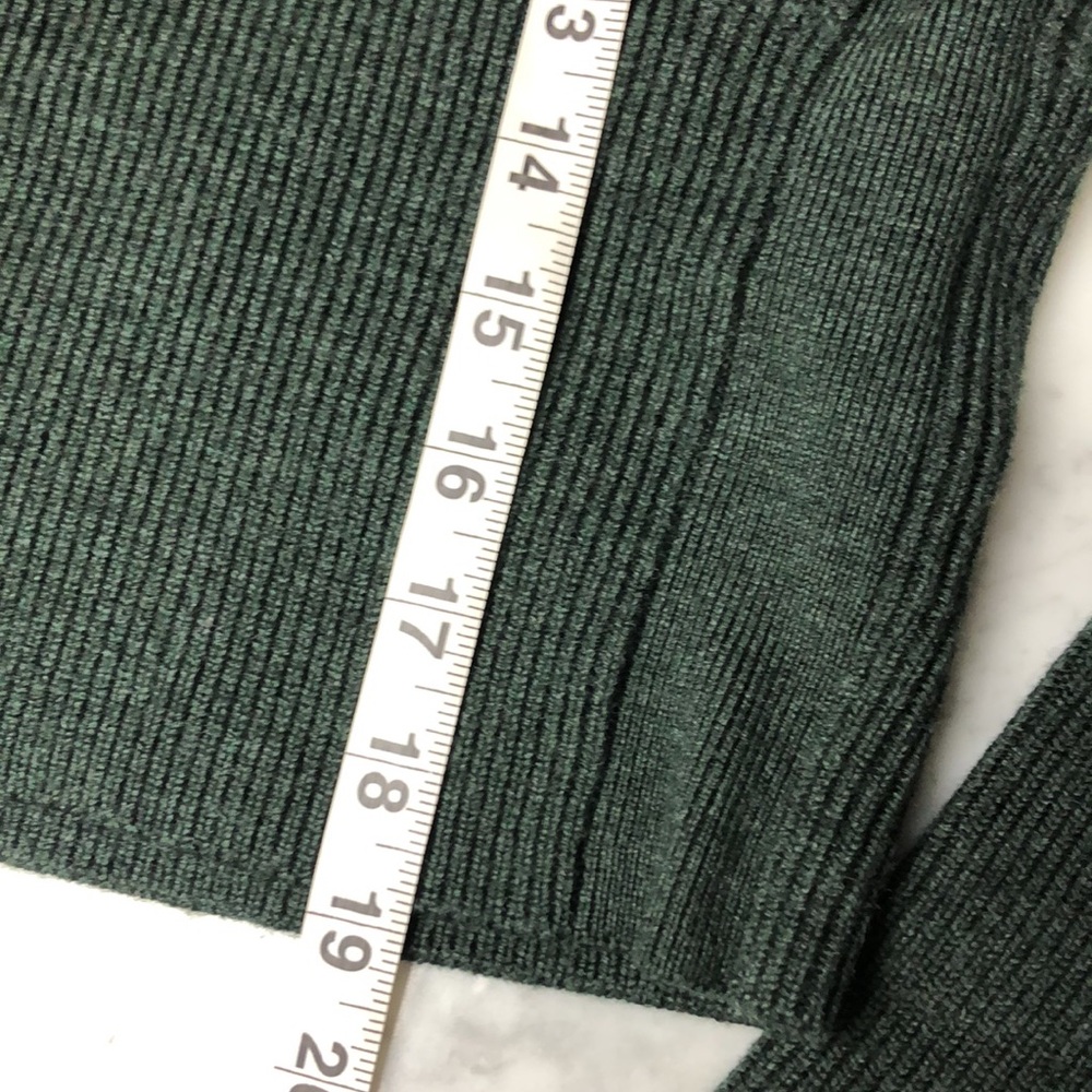 VERONICA Beard Dark Green Ribbed Button-Shoulder Women's Sweater Size XS - Picture 9 of 10